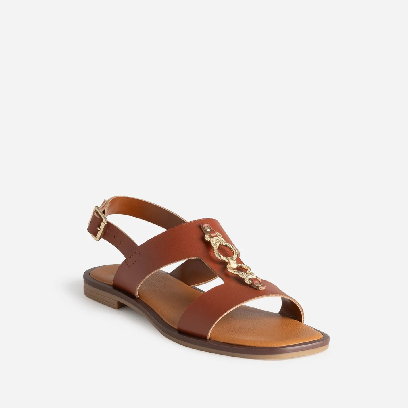 Sandale cuir détail bijou^Eram