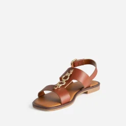 Sandale cuir détail bijou^Eram