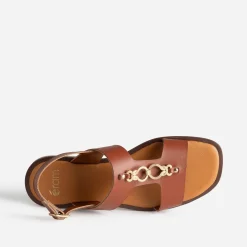 Sandale cuir détail bijou^Eram