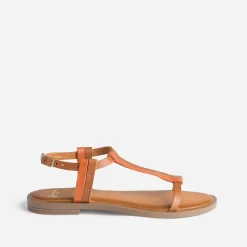 Sandale cognac et en cuir^Eram Discount