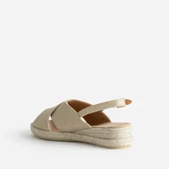 Sandale compensée doré cuir velours^Eram Outlet