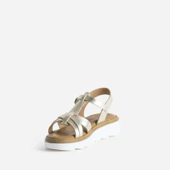 Sandale compensée dée en cuir^Buggy Sale