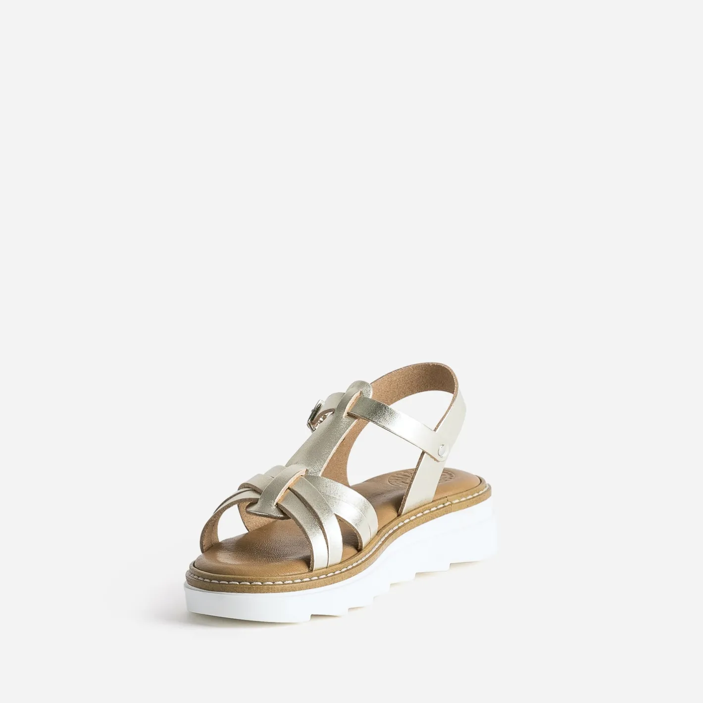 Sandale compensée dée en cuir^Buggy Sale