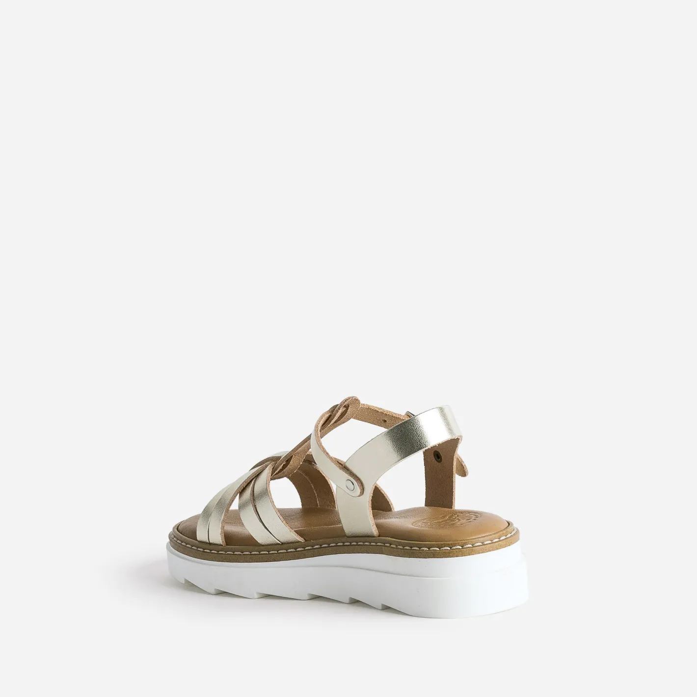 Sandale compensée dée en cuir^Buggy Sale