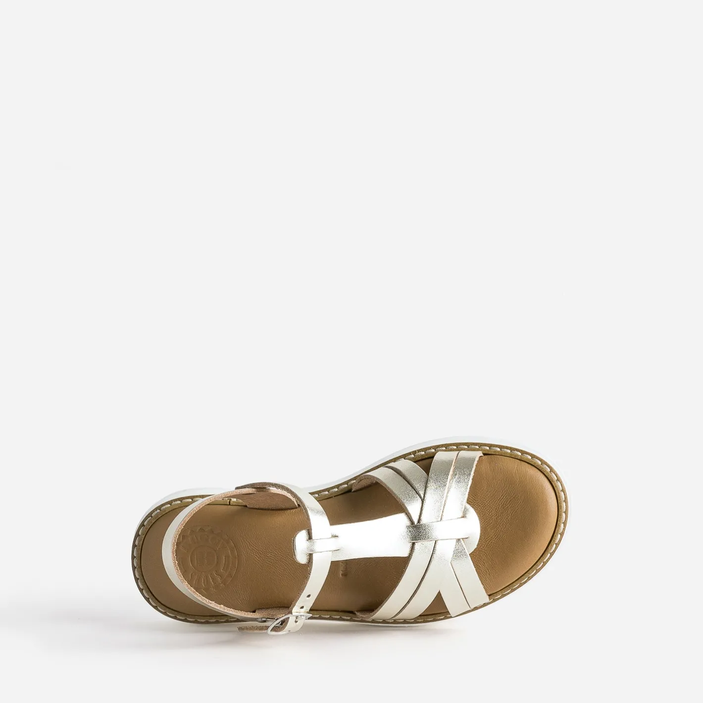 Sandale compensée dée en cuir^Buggy Sale