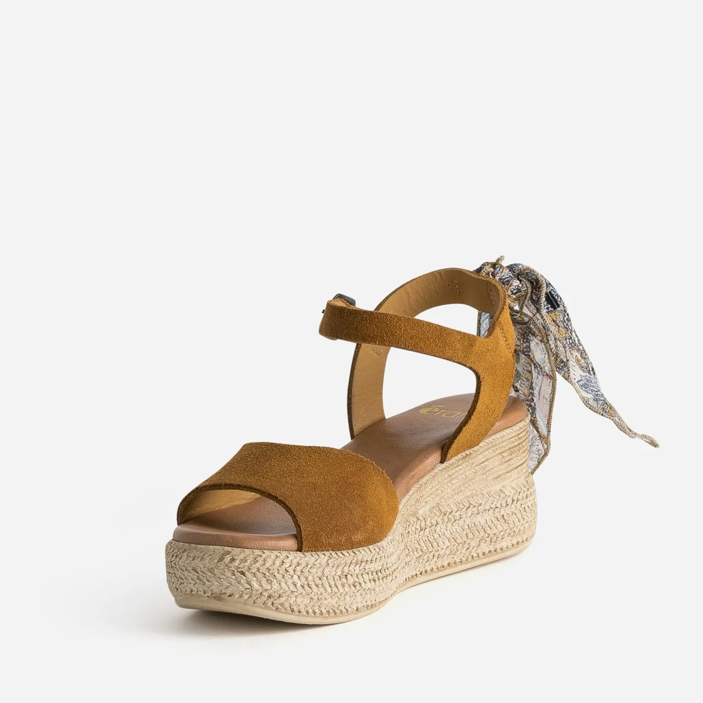 Sandale compensée cuir velours éco-conçu^Eram New