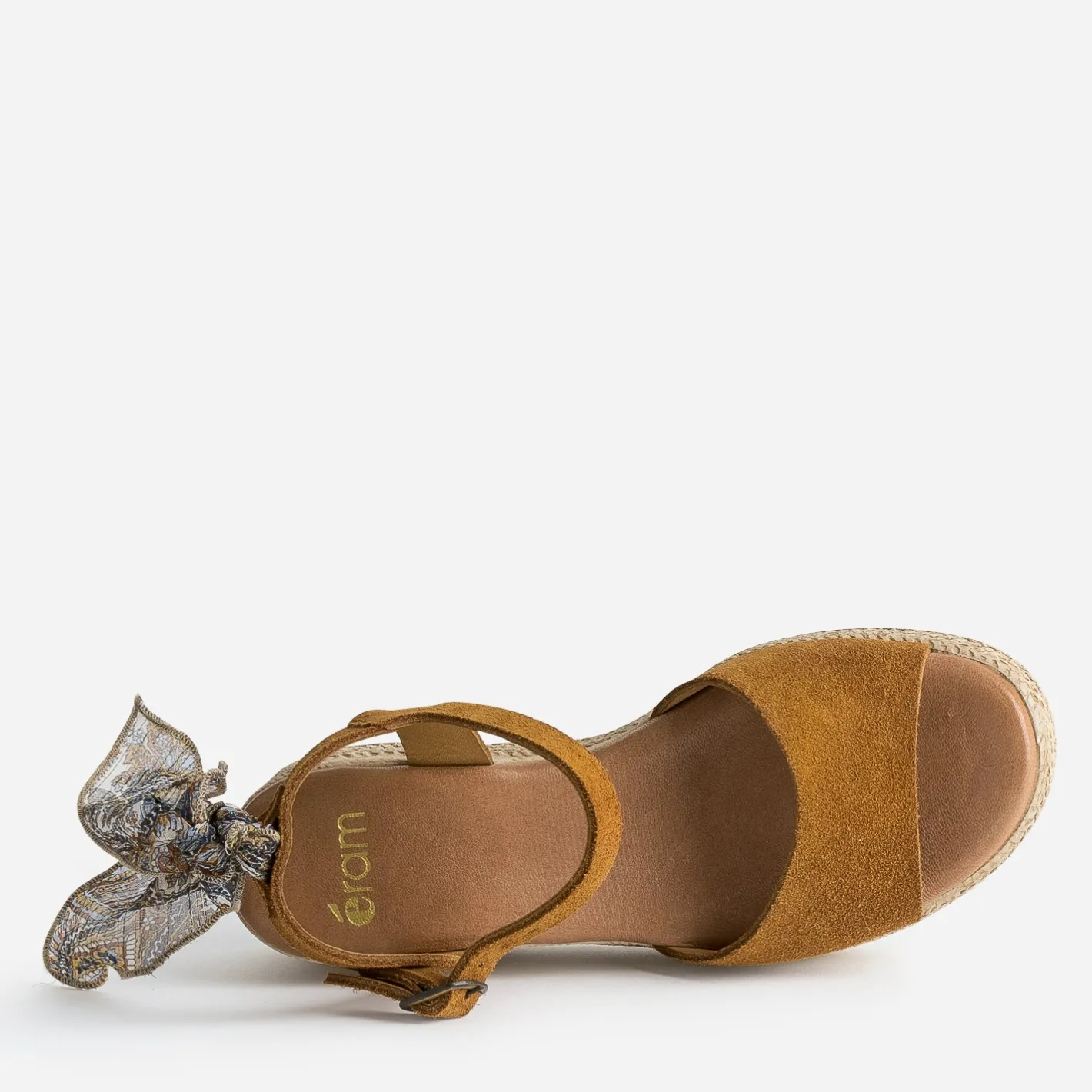 Sandale compensée cuir velours éco-conçu^Eram New