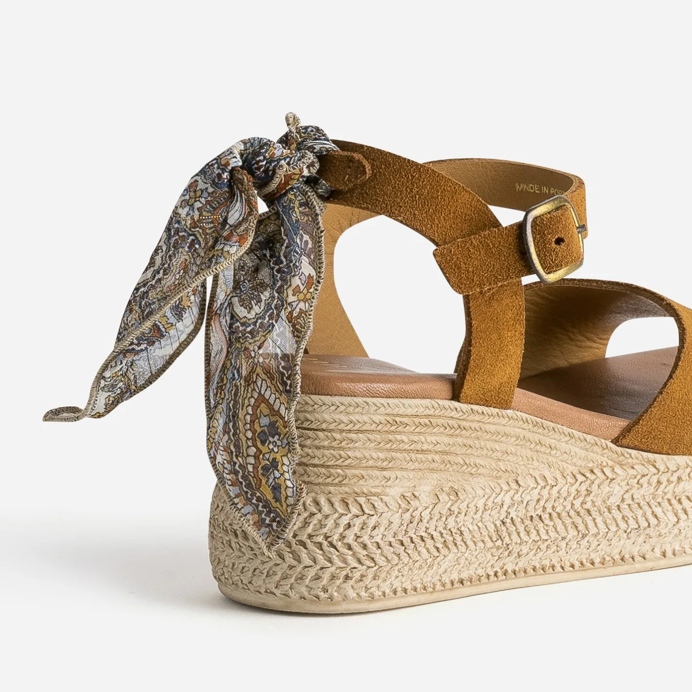 Sandale compensée cuir velours éco-conçu^Eram New
