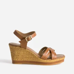 Sandale compensée en cuir^Eram Online
