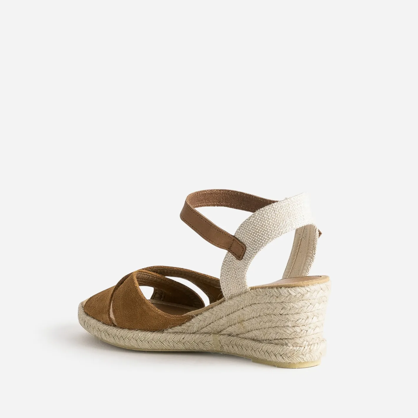 Sandale compensée en cuir velours éco-conçu^Eram Discount