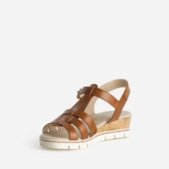 Sandale compensée cuir^Caprice Online