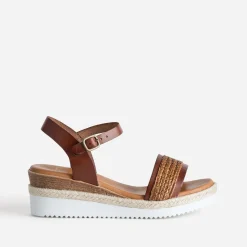 Sandale compensée cuir et tressage^Eram Best