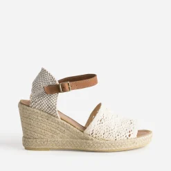Sandale compensée écrue façon macramé^Eram Best
