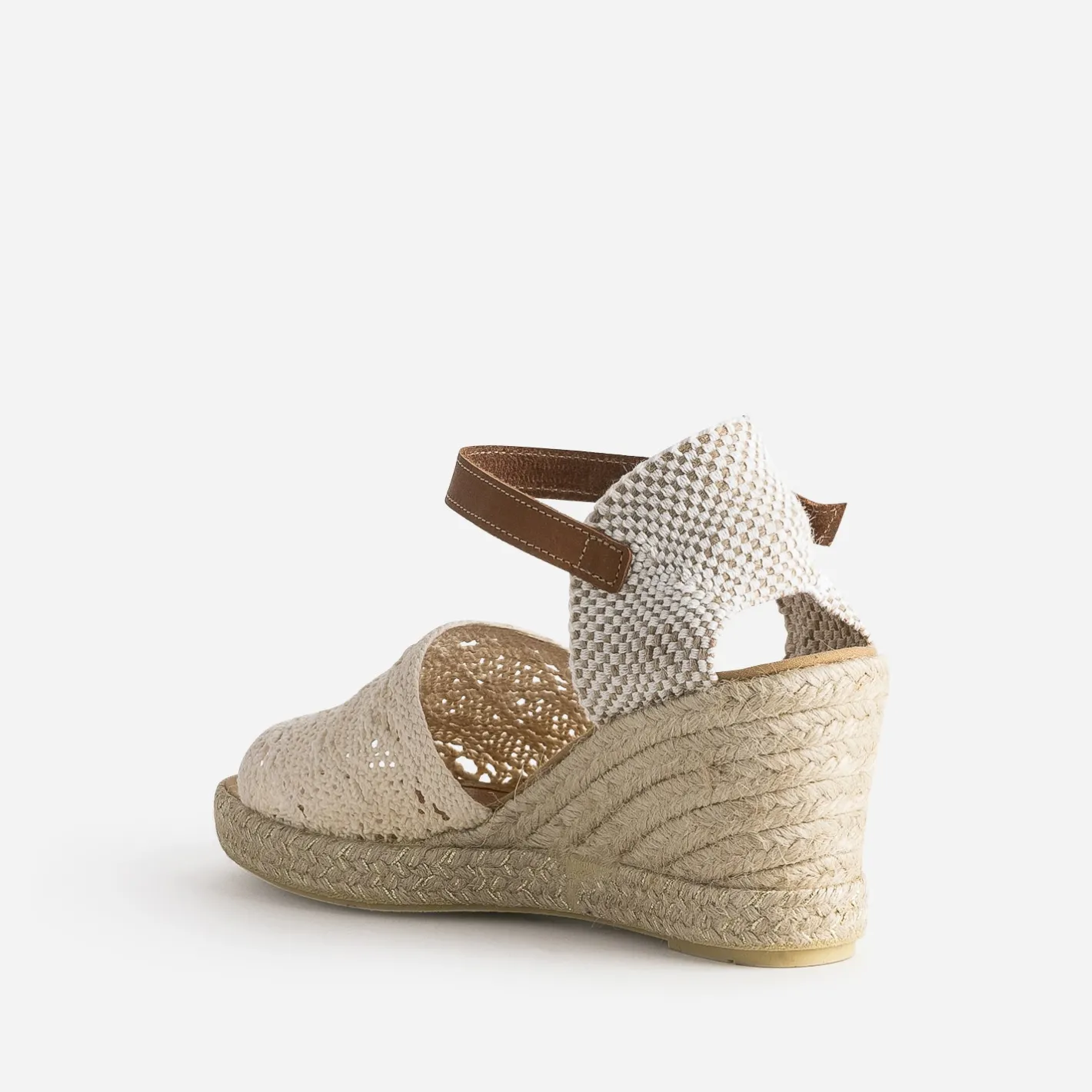 Sandale compensée écrue façon macramé^Eram Best