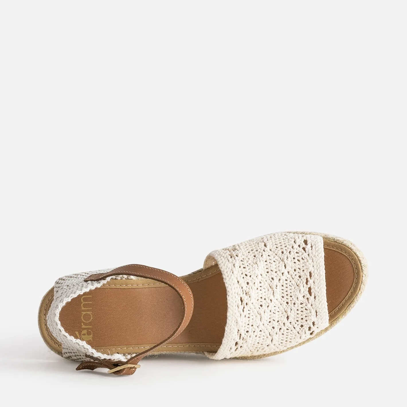 Sandale compensée écrue façon macramé^Eram Best