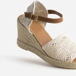 Sandale compensée écrue façon macramé^Eram Best