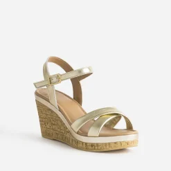 Sandale compensée dée en cuir^Eram Sale