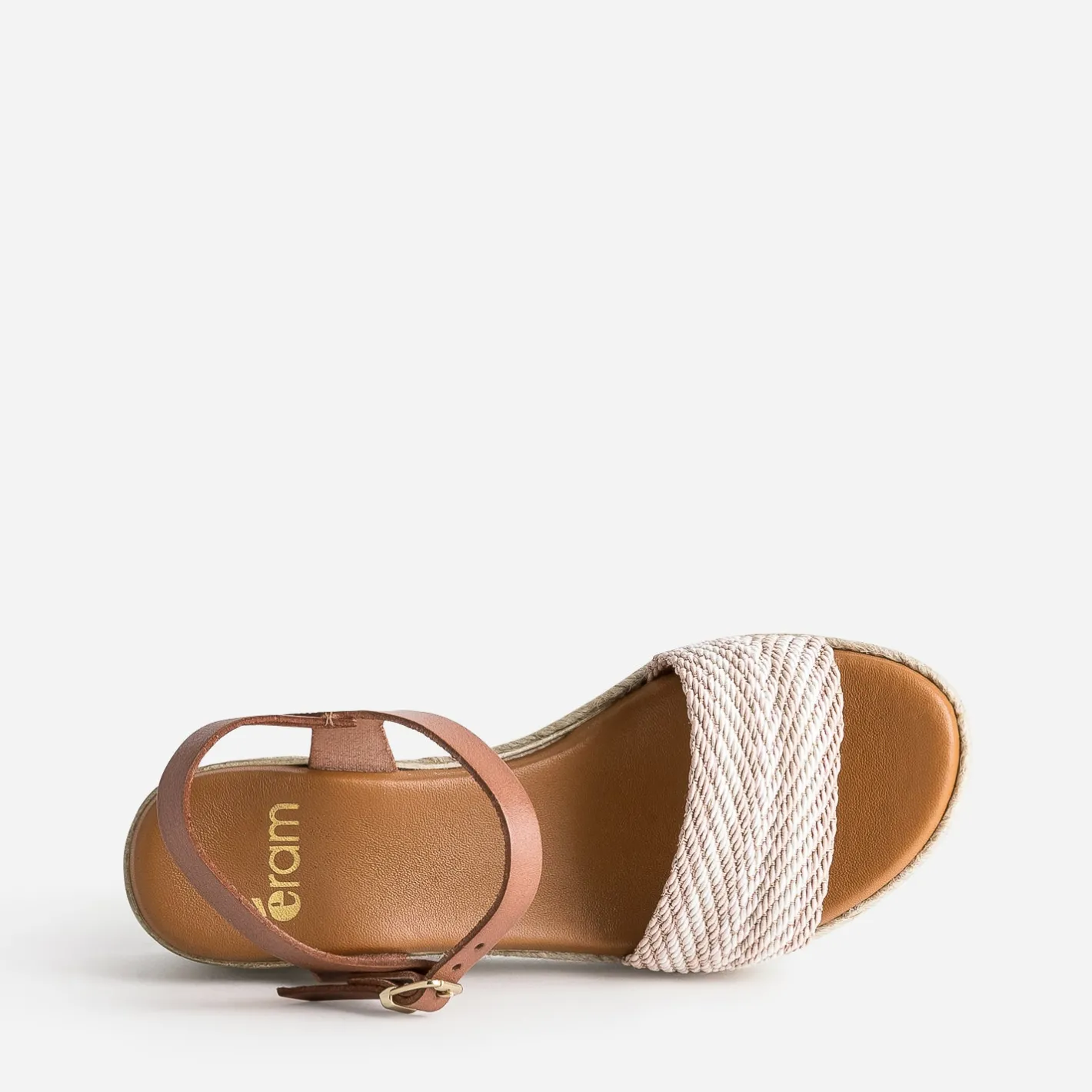 Sandale compensée en cuir éco-conçu^Eram