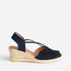 Sandale compensée cuir velours éco-conçu^Eram