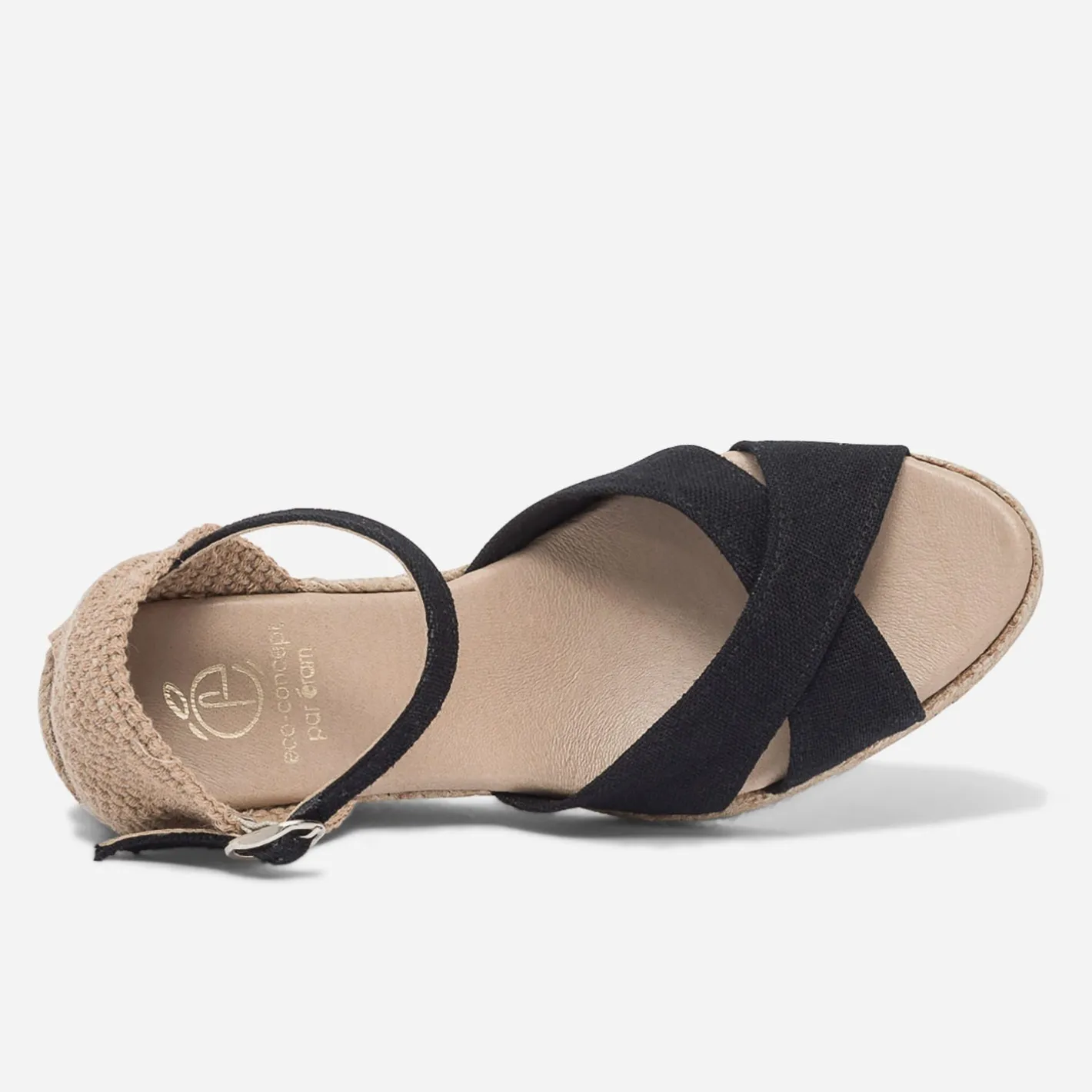 Sandale compensée e en toile de coton et chanvre^Eram Discount
