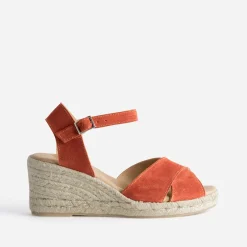 Sandale compensée cuir velours^Eram Best