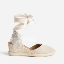 Sandale compensée cuir velours éco-conçu^Eram Hot