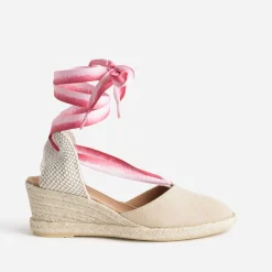 Sandale compensée cuir velours éco-conçu^Eram Hot