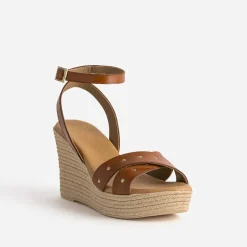 Sandale compensée cuir clouté^Texto Best