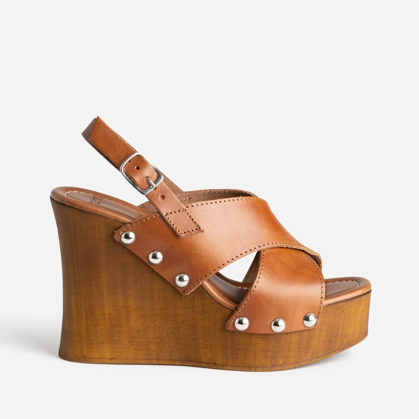 Sandale compensée cuir^Texto