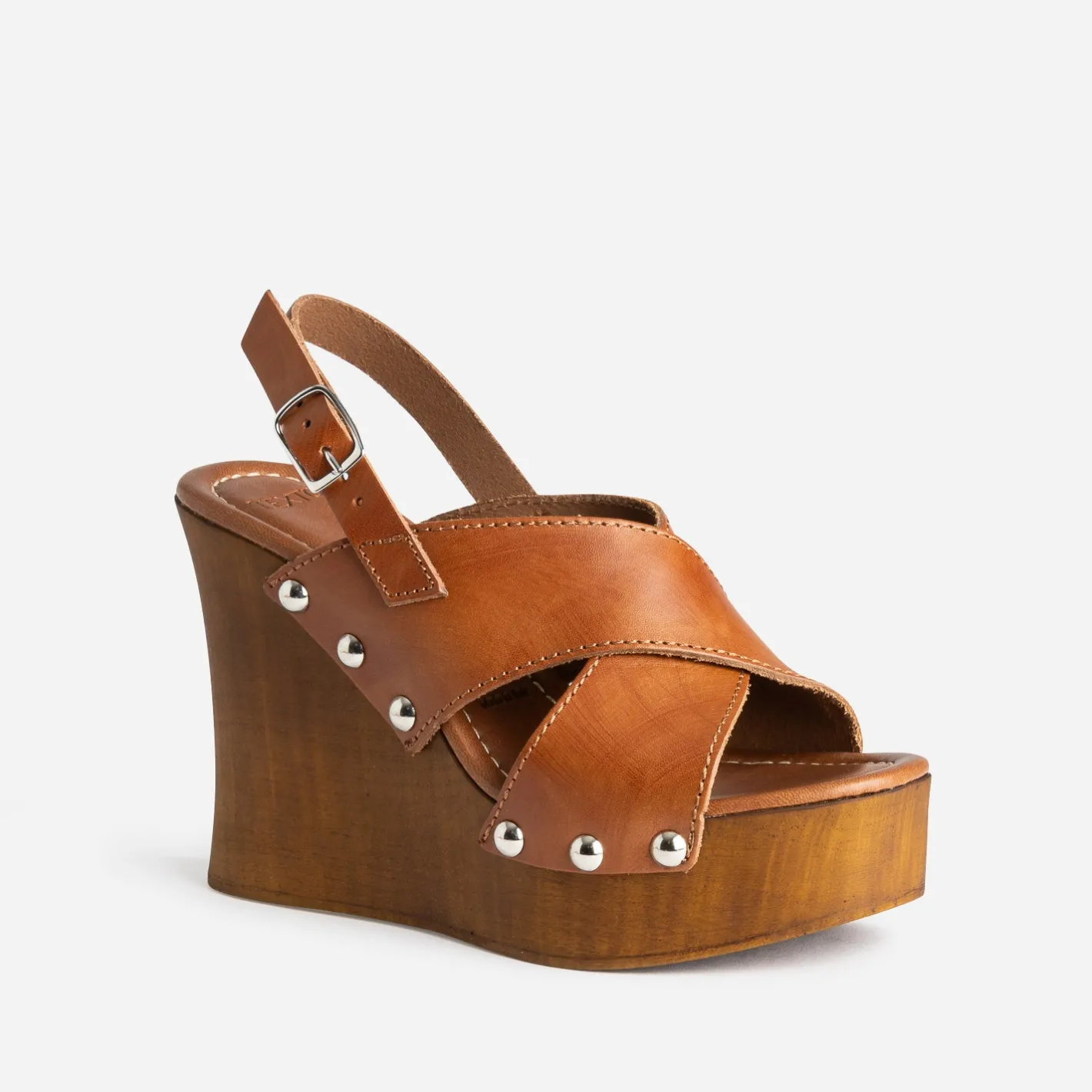 Sandale compensée cuir^Texto