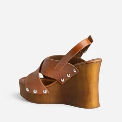 Sandale compensée cuir^Texto