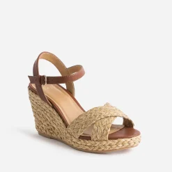 Sandale compensée effet raphia^Texto Outlet
