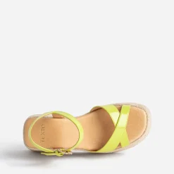 Sandale compensée lime verni^Texto Best
