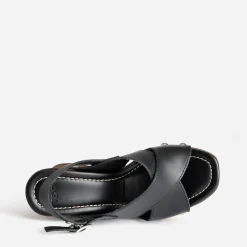 Sandale compensée e cuir^Texto New