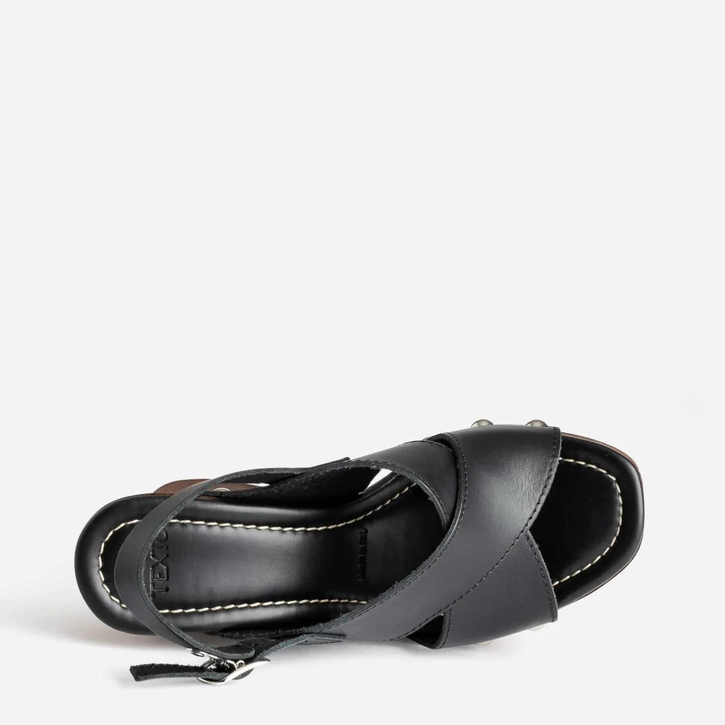 Sandale compensée e cuir^Texto New