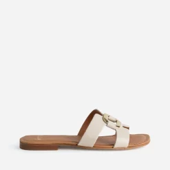 Sandale écrue cuir et anneau^Eram Sale