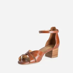 Sandale cognac cuir brides croisées^Eram Flex Sale