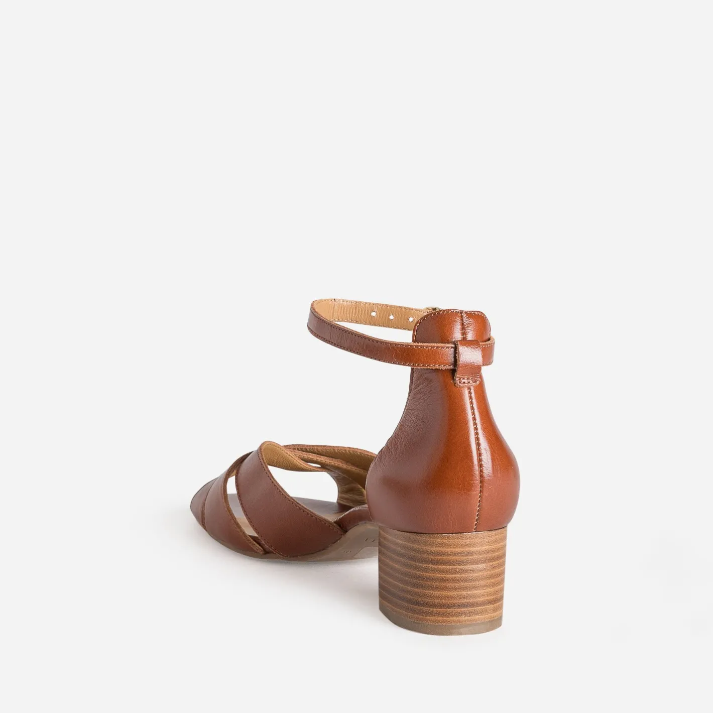 Sandale cognac cuir brides croisées^Eram Flex Sale