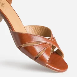 Sandale cognac cuir brides croisées^Eram Flex Sale
