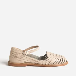 Sandale fermée écrue cuir tressé^Eram Outlet