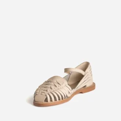 Sandale fermée écrue cuir tressé^Eram Outlet