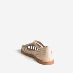 Sandale fermée écrue cuir tressé^Eram Outlet