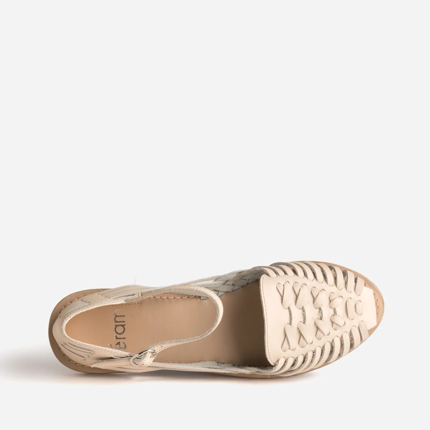 Sandale fermée écrue cuir tressé^Eram Outlet
