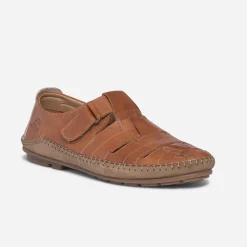 Sandale fermée camel en cuir^Fluchos Discount