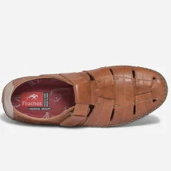 Sandale fermée camel en cuir^Fluchos Discount