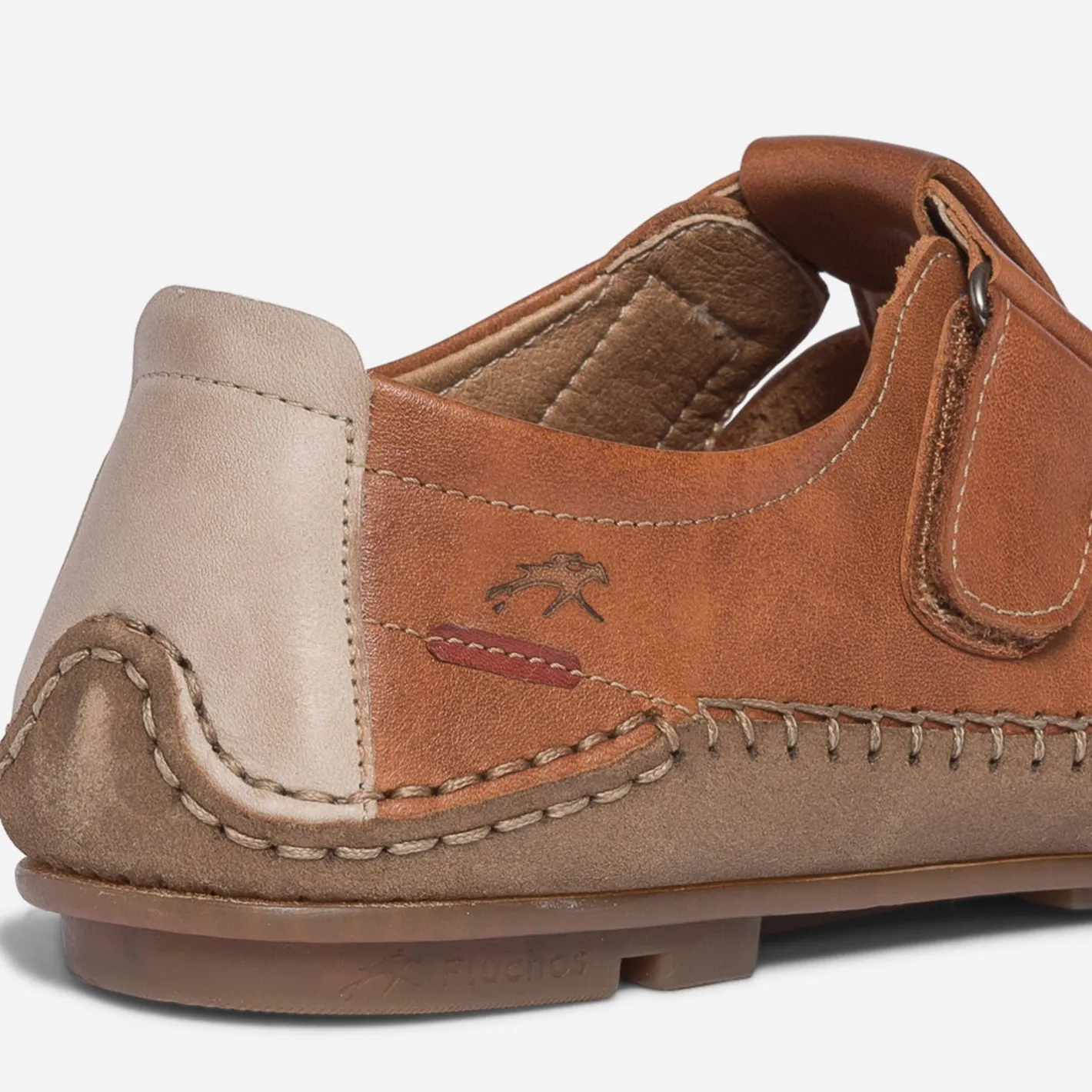 Sandale fermée camel en cuir^Fluchos Discount