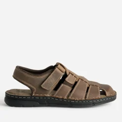 Sandale fermée marron cuir^FRANCE ARNO Discount