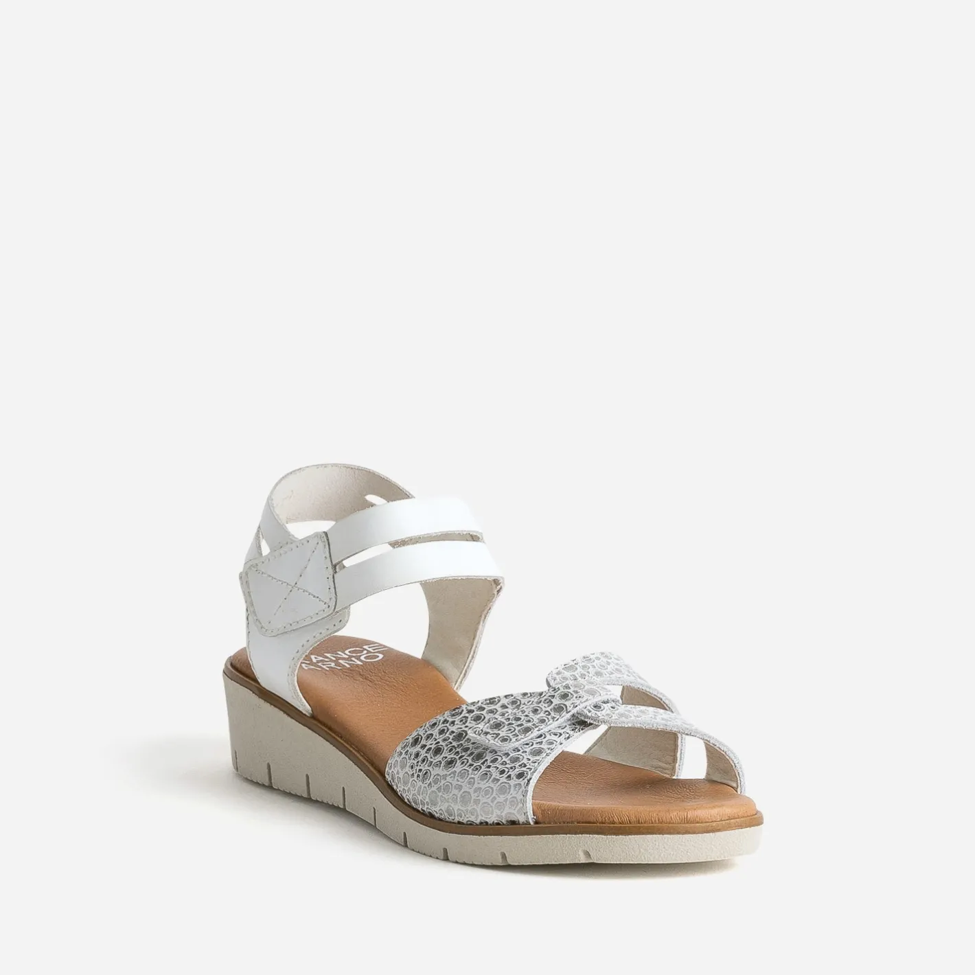 Sandale et argenté cuir^FRANCE ARNO Sale