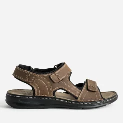 Sandale marron cuir à scratchs^FRANCE ARNO Outlet