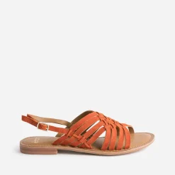 Sandale en cuir velours tressé^Eram